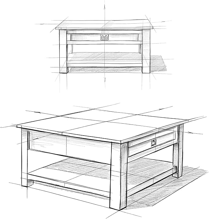 SIMPLIHOME Monroe Square Coffee Table - 38 inch Wide Solid Acacia Wood Living Room Table in Rustic Natural Aged Brown, Rustic Cocktail Table for Family Room or Lounge with 2 Drawers and Open Shelf