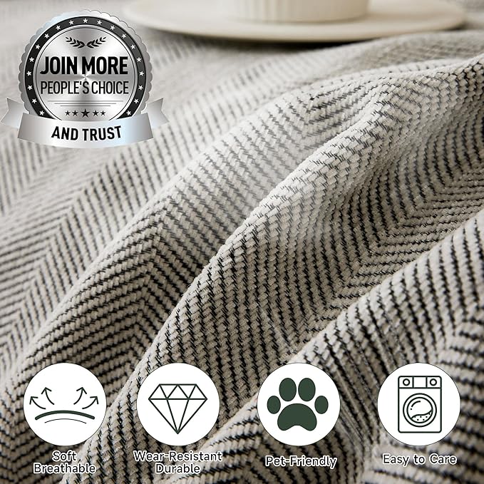 STACYPIK Silver Gray Chenille Sofa Cover for Dogs, Jacquard Multi-Use Couch Covers, Pet Protector for 2 Cushion Couch with Tassel, Washable Loveseat Cover for Sectional, L Shaped Couch Cover-71X118IN