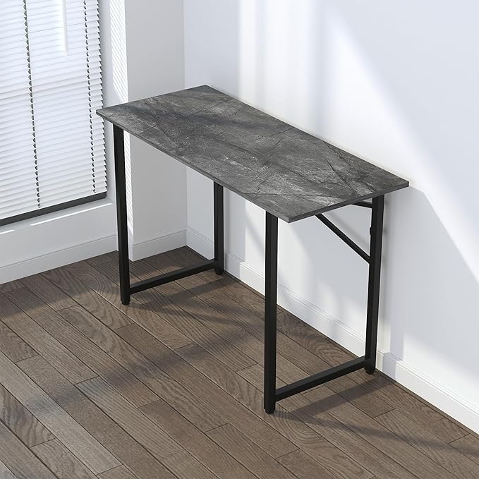 Folding Computer Desk 47 inch Writing Gaming Computer Camping Table, No Assembly Required Home Office Desk, Grey
