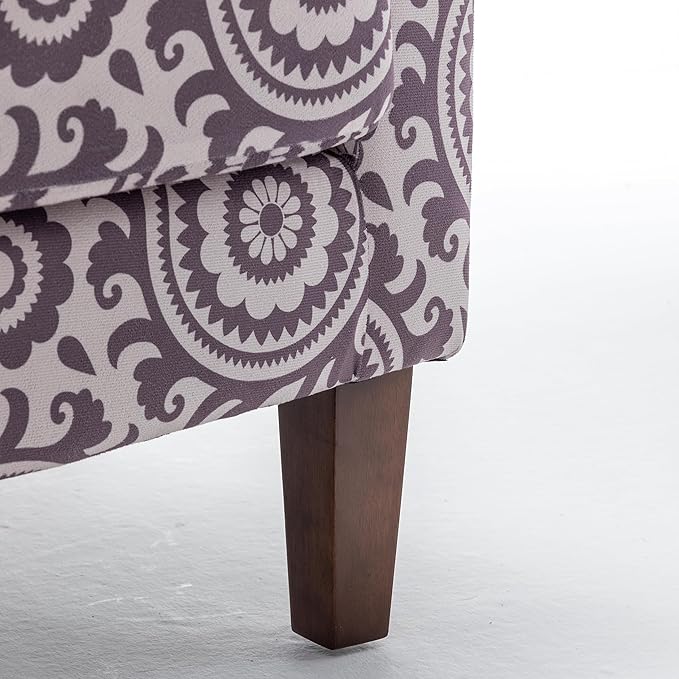 Container Furniture Direct Contemporary Accent Arm Chair with Birch Wood Frame and Velvet Upholstery, Armchair for Office and Living Room Decor, Removable Cushions, 02 Printed Fabric