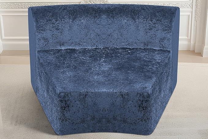 Homguava Modular Sectional Sofa, Memory Foam Couch Single Sofa Chair with Deep Seat, Modern Upholstered Sofa Couches for Living Room Apartment Office, No Assembly Required, Blue