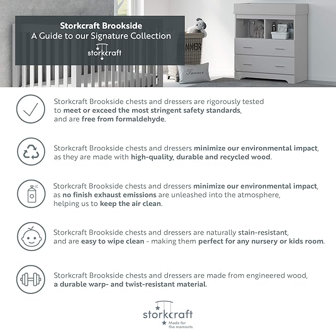 Storkcraft Brookside 4 Drawer Dresser (Espresso) – GREENGUARD Gold Certified, Dresser For Nursery