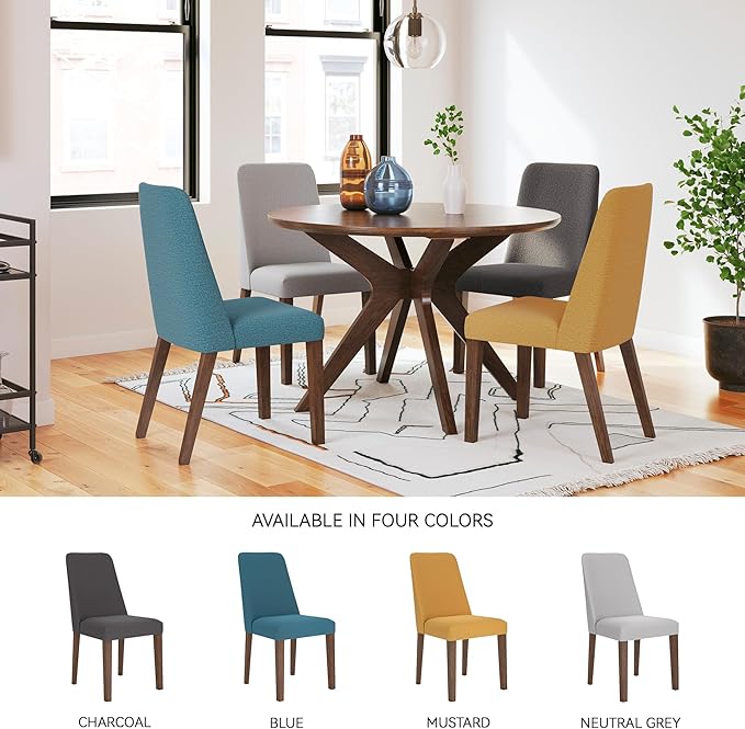 Signature Design by Ashley Lyncott Contemporary Dining Room Upholstered Side Chair with Foam Cushion, Set of 2, Dark Gray & Brown