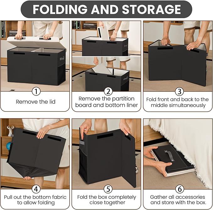 80L Large Toy Storage Box with Lid, Large Toy Box Chest for Kids, Girls and Boys, Nursery Room and Living Room, 26"x13" x16" - Black