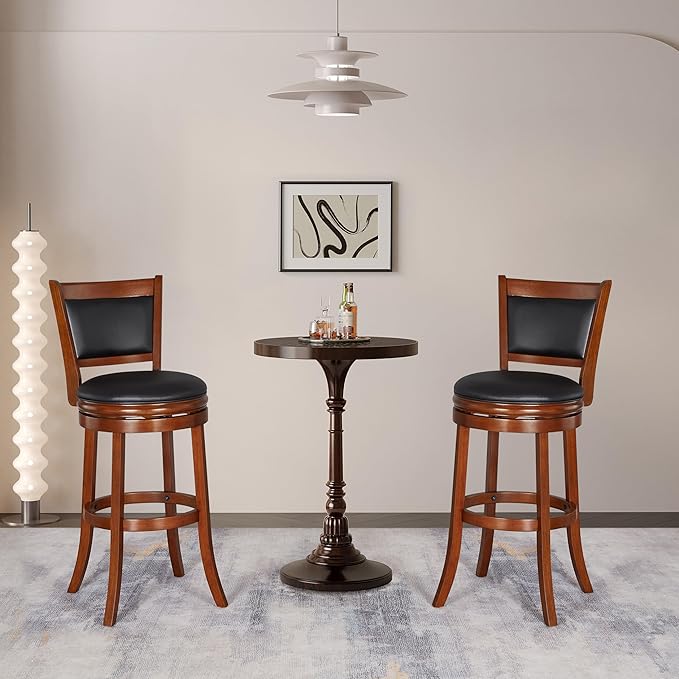 Ball & Cast Swivel Pub Height Barstool 29 Inch Seat Height Cherry Set of 1