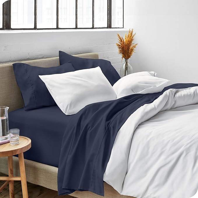 Bare Home Twin XL Sheet Set - College Dorm Size - Luxury 1800 Ultra-Soft Microfiber Twin Extra Long Sheets - Deep Pockets - Easy Fit - Extra Soft - 3 Piece Set - Bed Sheets (Twin XL, Midnight Blue)