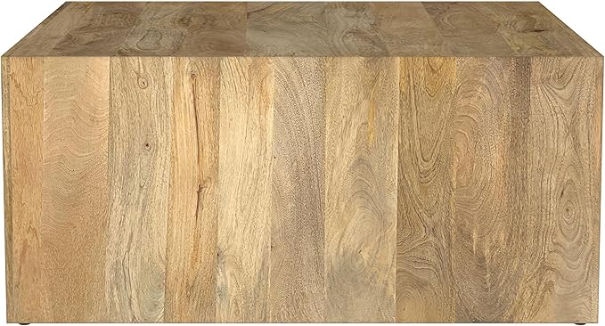 Coaster Home Furnishings - Benton - Mango Wood - Square Coffee Table with Low Profile and Open Shelf - Rustic - Living Room - 39-Inch - Natural - 706838