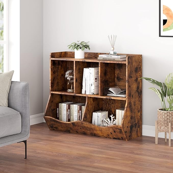 IDEALHOUSE Toy Bookshelf and Bookcase, Multi Shelf with Cubby Organizer Cabinet for Storage Books and Toys, for Bedroom, Playroom, Hallway