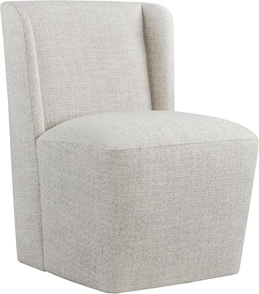 Dining Chairs with Casters No Assembly Upholstered Wingback Single Sofa Armless Deskchair for Bedroom Waiting Room Kitchen Diningroom