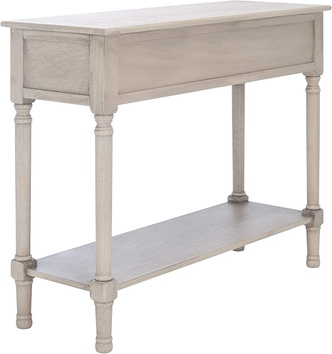 Safavieh Home Collection Tate Greige 2-Drawer Bottom Shelf Console Table