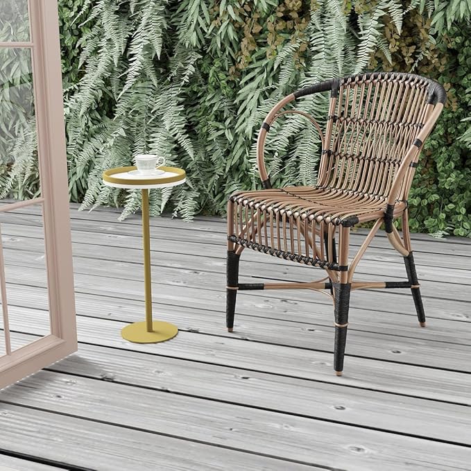 Round Drink Table,Small Pedestal Table,Small Round Side Table for Narrow Spaces,Martini Table for Living Room, Bedroom, Bathroom,Balcony