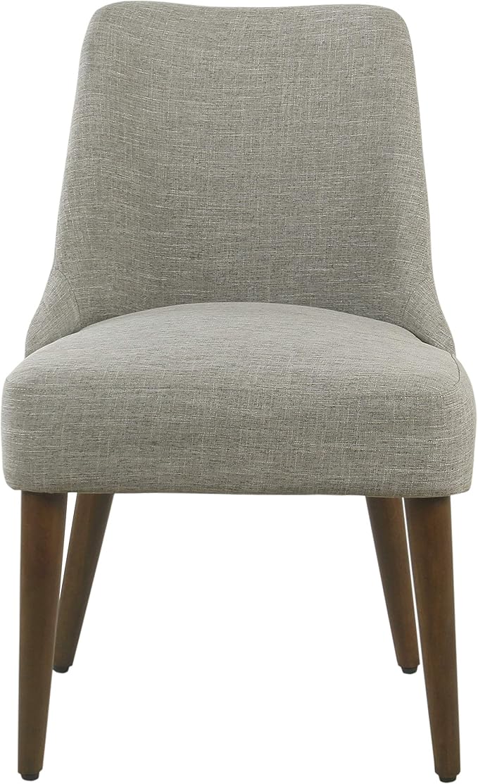 Homepop Home Decor | Upholstered Gayle Slide Dining Chair | Dining Chair Single | Decorative Home Furniture, Woven Gray
