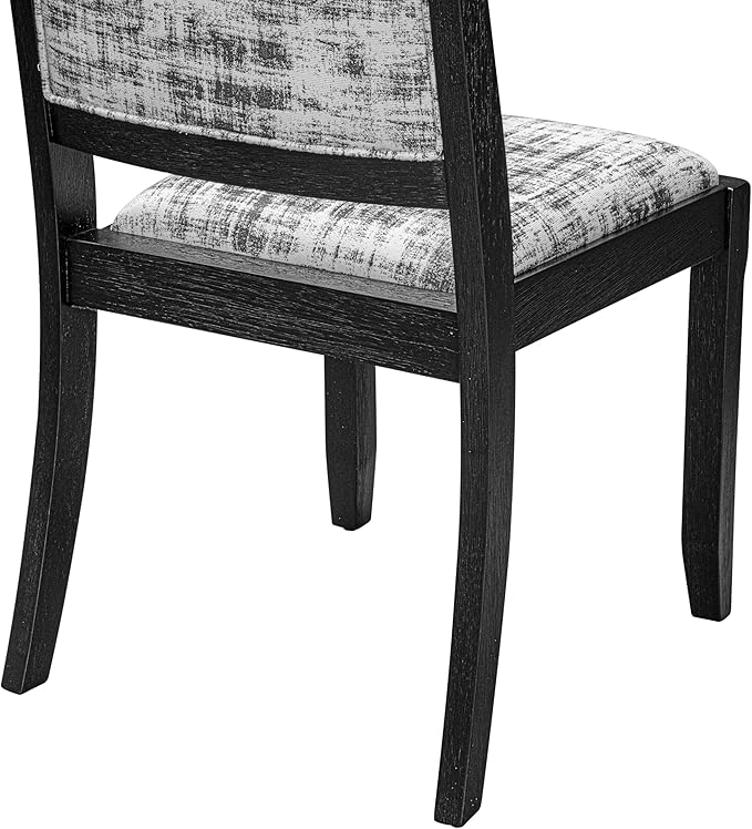East West Furniture LGX25-BLK-30 -5 Piece Dining Set Includes a Rectangular Kitchen Table with Black Tabletop and 4 Stackable Polyester Fabric Chairs, Black