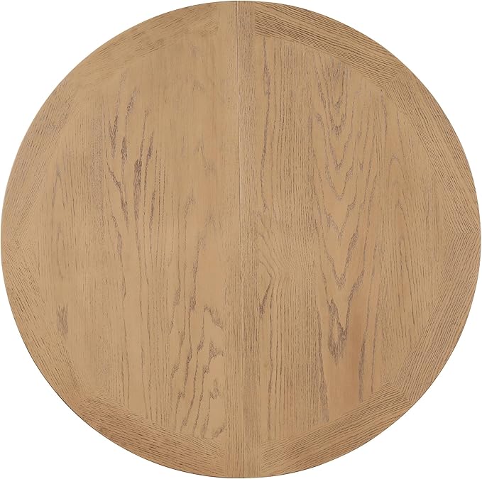 Need 42 Inch Round Dining Table Extendable to 54 Inch with 12" Leaf, Retro Expandable Kitchen Table for Dining Room & Living Room, Solid Wood (Oak)