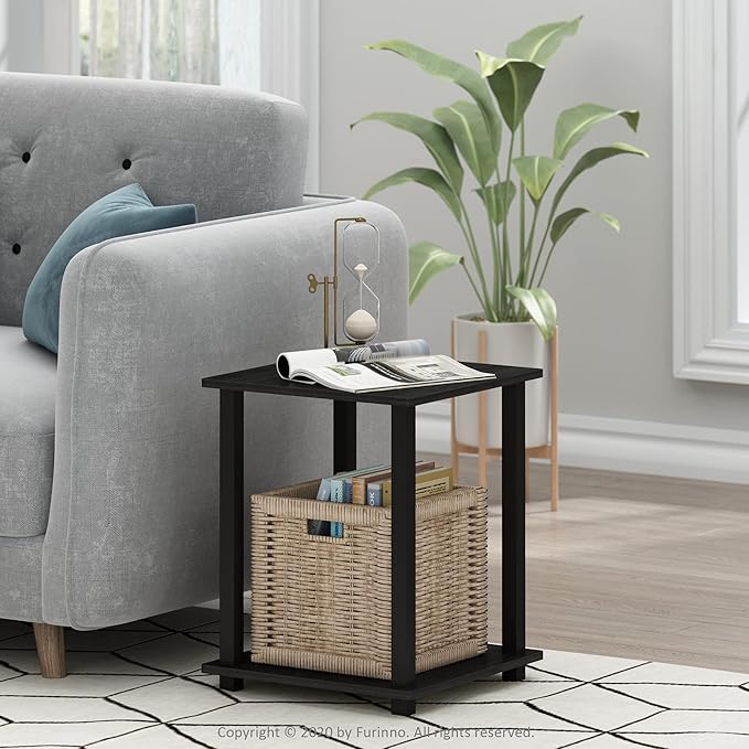 Furinno Simplistic Set of 2 End Table, Americano/Black