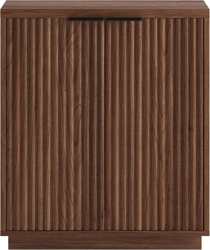Henn&Hart 28" Wide Rectangular Accent Cabinet in Satin Walnut, for Home, Living Room, Bedroom, Entertainment Room, Office