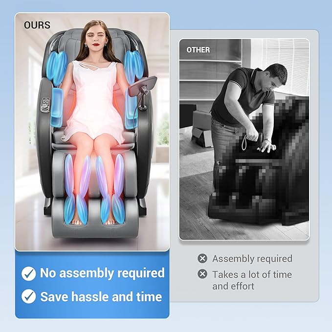 Full Body Zero Gravity Shiatsu Massage Chair with Fully Assembled, LCD Screen, Shortcut Keys, USB Charging Port, Heat, for Loved Ones, Parents, Black
