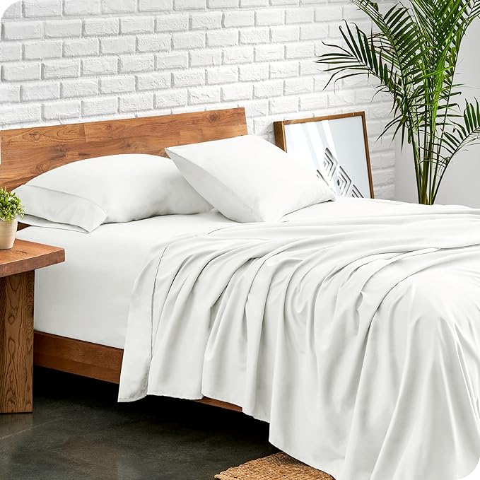 Bare Home Queen Sheet Set - Luxury 1800 Ultra-Soft Microfiber Bed Sheets - Double Brushed - Deep Pockets - Easy Fit - 4 Piece Set - Bedding Sheets & Pillowcases (Queen, Cream)