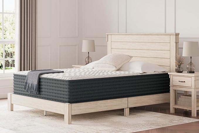 Signature Design by Ashley Hybrid 1300 13 Inch Plush Gel Memory Foam Mattress with Edge Support for Pressure Relief, California King, Fiberglass Free, Mattress in A Box