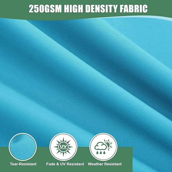 Chaise Lounge Cushions Outdoor Set of 2 - Waterproof and Fade Resistant Sun Lounger Replacement Cushions - Patio Lounger Pads with Removable Cover for Pool, Deck, Lawn, 72 x 21 x 3 Inch, Teal