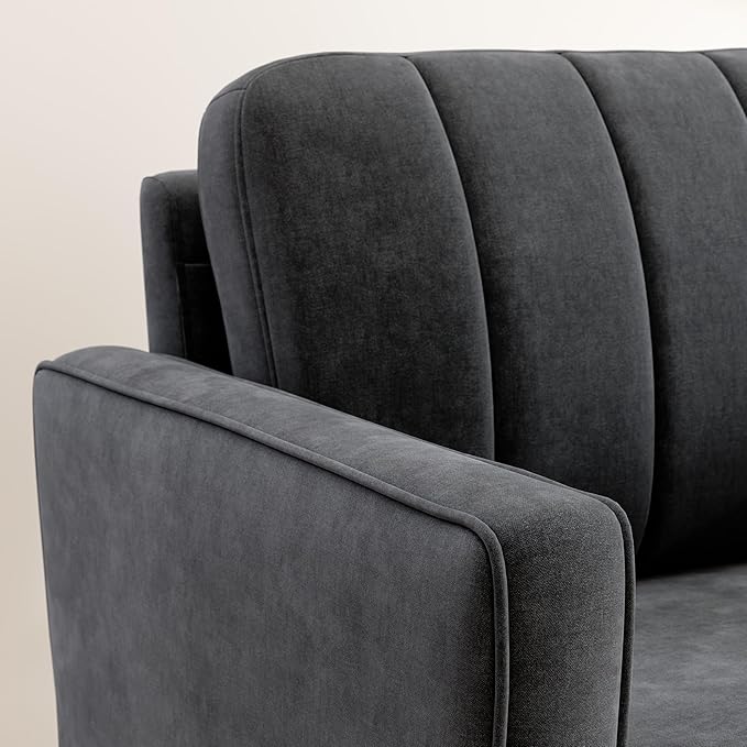 Bush Home 32-inch Accent Chair, Living Room Furniture, Max Collection, Iron Gray Chenille Fabric