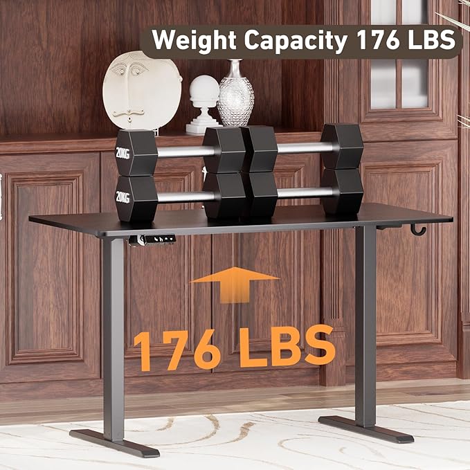 Ywin Electric Height Adjustable Standing Desk with Wheels, 63 x 24 inches Ergonomic Stand Up Desk for Home Office