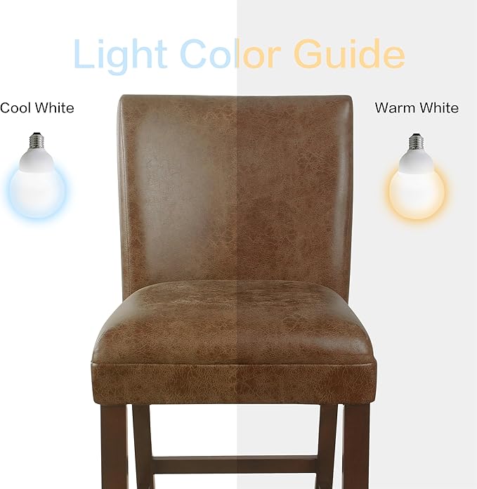 HomePop by Kinfine Fabric Upholstered Parsons Leatherette Counter Height Barstool Chair - 24-Inch, Distressed Brown Faux Leather(Single Pack)
