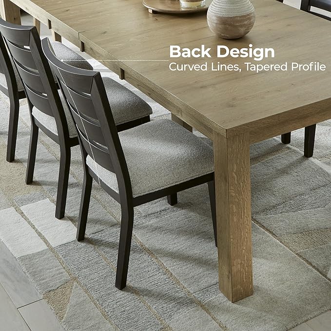 Signature Design by Ashley Galliden Urban Armless Upholstered Dining Chair, Set of 2, Black & Light Gray
