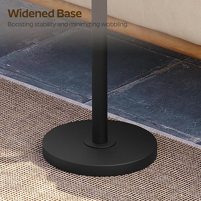 Round Side End Table for Small Spaces, Pedestal Style Martini Drink Side Table in Living Room, Bedroom, Dormitory, Rustic Brown and Black ET30BR