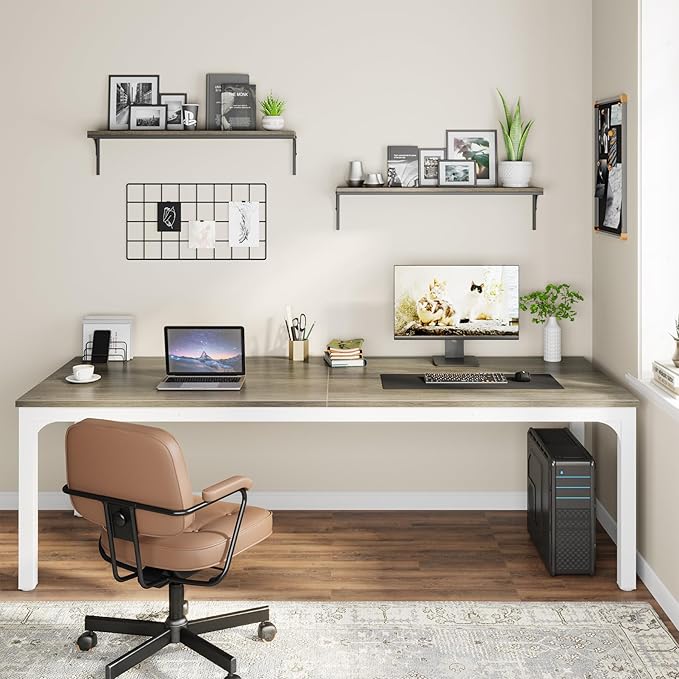 Tribesigns 78.7 Inches Extra Long Computer Desk 2 Person Desk, Double Long Desk, Workstaion for Home Office