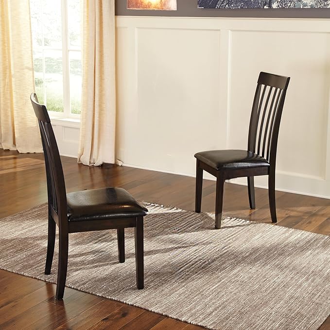 Signature Design by Ashley Hammis Rake Back Dining Room Chair, Set of 2, Dark Brown