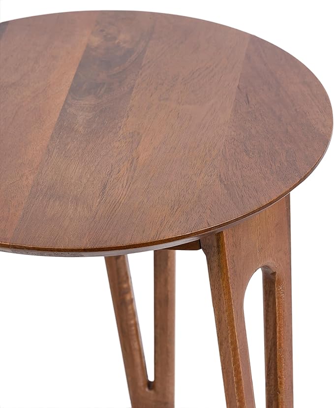Kate and Laurel Kershaw Mid-Century Modern Round Side Table, 16 x 16 x 22, Walnut Brown, Transitional Circle Living Room End Table with Tapered Hairpin Legs for Use as Bedroom Nightstand Table