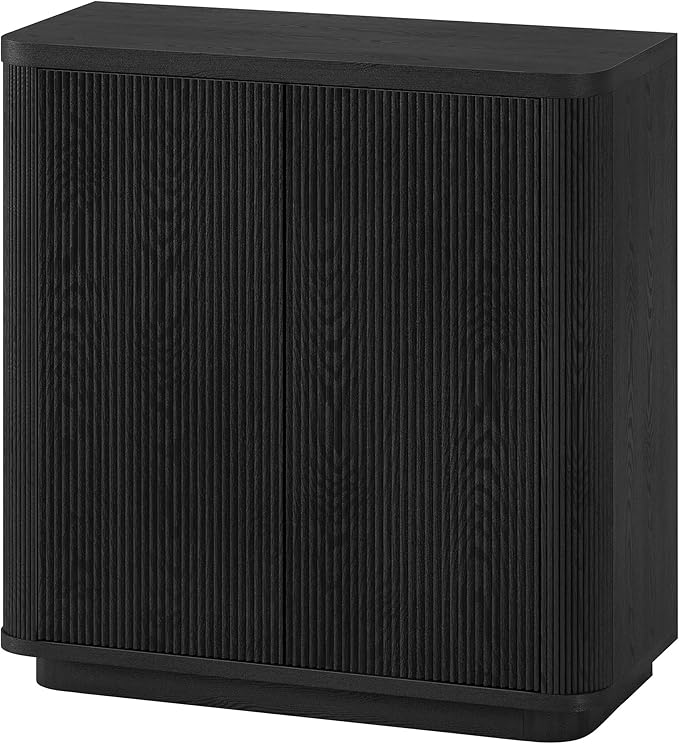 Henn&Hart 32" Wide Rectangular Accent Cabinet in Natural Black, for Home, Living Room, Bedroom, Entertainment Room, Office