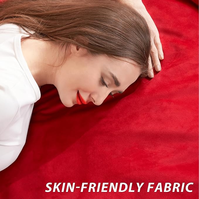 HABUTWAY XX-Large Bean Bag Chair: Giant 7' Memory Foam Furniture Bean Bag Chairs for Adults with Microfiber Cover 7Ft (Red)