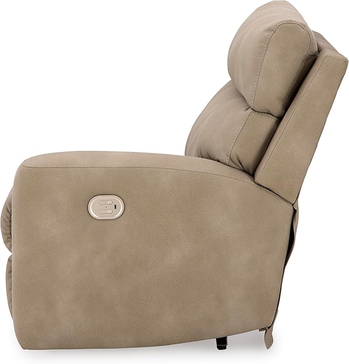 Signature Design by Ashley Next-Gen DuraPella Contemporary Faux Leather Modular Wall Hugger 3-Piece Power Reclining Sectional Sofa with Adjustable Headrest and USB Ports, Light Brown