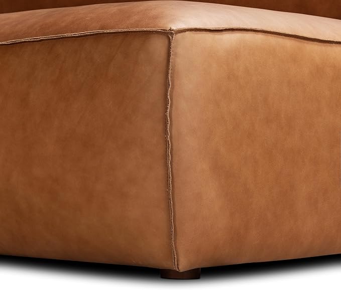 POLY & BARK Piazza Reversible Corner Sectional 125" Sofa in Bourbon Tan