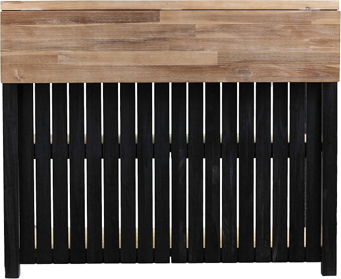 SEI Furniture Berinsly Expandable Freestanding Kitchen Island, Black, Natural