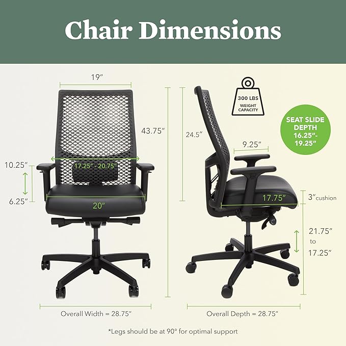 HON Ignition 2.0 ReActiv Ergonomic Office Chair, Synchro-Tilt Recline, Breathable Flex Back, Swivel Wheels, Comfortable Desk Chair for Long Hours, Blue