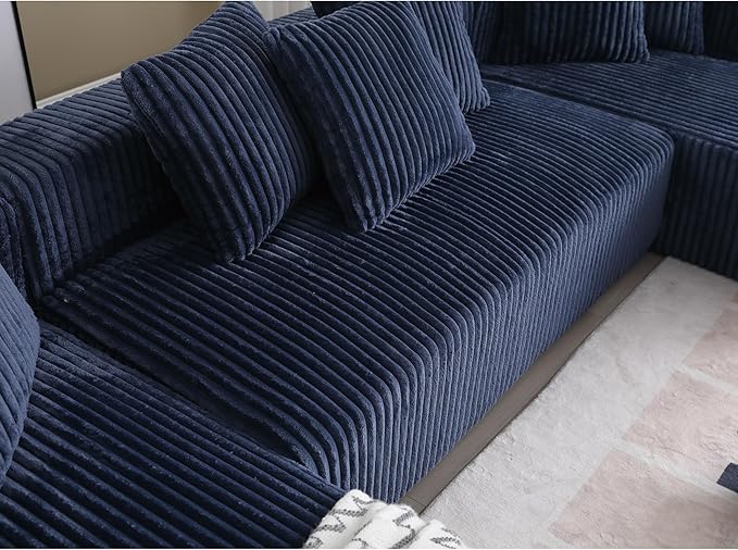 Free Combination Cloud Boneless Modular Sectional Sofa with Chaise Lounge,Modern Minimalist Upholstered Couches, Oversized U Shaped Lounge Sofa Couch w/ 8 Pillows
