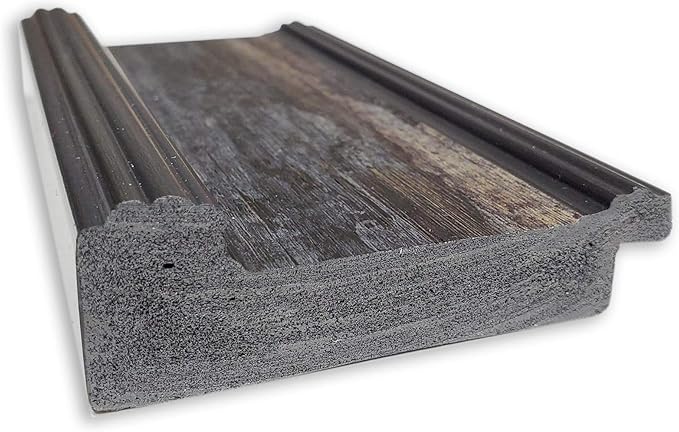 Amanti Art Grey Bathroom Mirror for Over Sink, 30x30 Pinstripe Plank Grey Narrow Square Vanity Mirror, Large Country Rustic Frame, Hangs Horizonally and Vertically, Bathroom Wall Decor, Non-Beveled