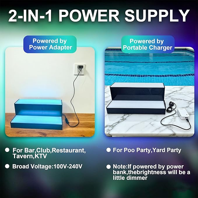 MESAlLUP Acrylic 40 Inch 3 Tier High Light LED Detachable Liquor Bottle Display Shelf with Remote Control, Mulit Color Lighting for Home Mini Bars, Restaurants & Party Use(Without Power Bank)