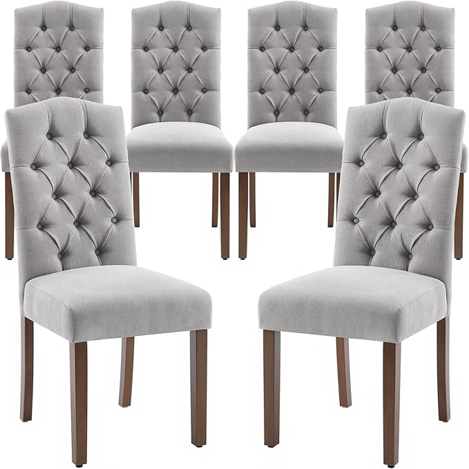 Tufted Upholstered Parsons Dining Chair with Sturdy Solid Wood Legs