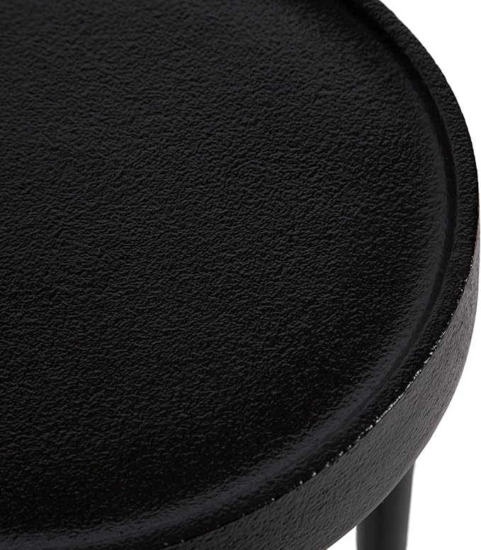 Kate and Laurel Rava Modern Metal Round Drink Table; 10 x 10 x 21; Black; Cast Aluminum Accent Table for Use as Indoor Plant Stand or Living Room Decor Piece