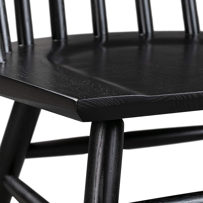 POLY & BARK Talia Dining Chair, Ash Wood, Black