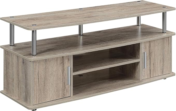 Convenience Concepts Designs2Go Monterey Stand Family Entertainment Center with Storage Cabinets and Shelves, Modern TV Console for Living Room, Office, 47.25", Sandstone