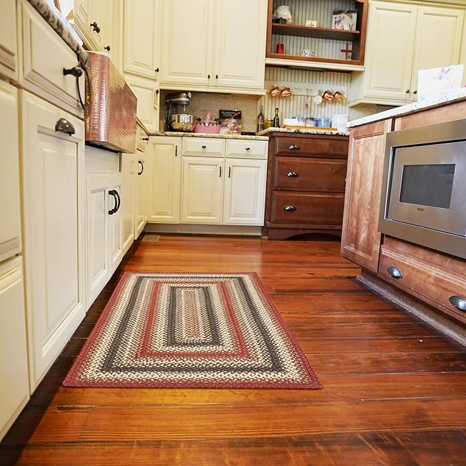 Homespice Chester Red Country Braided Hall Runner 22x72 The Perfect Kitchen Runner Rug