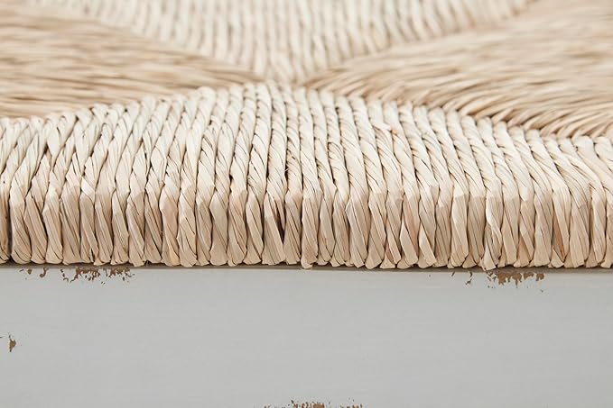 Signature Design by Ashley Mirimyn Farmhouse 23.63" Counter Height Bar Stool with Woven Wicker Seats, 2 Count, White & Light Brown