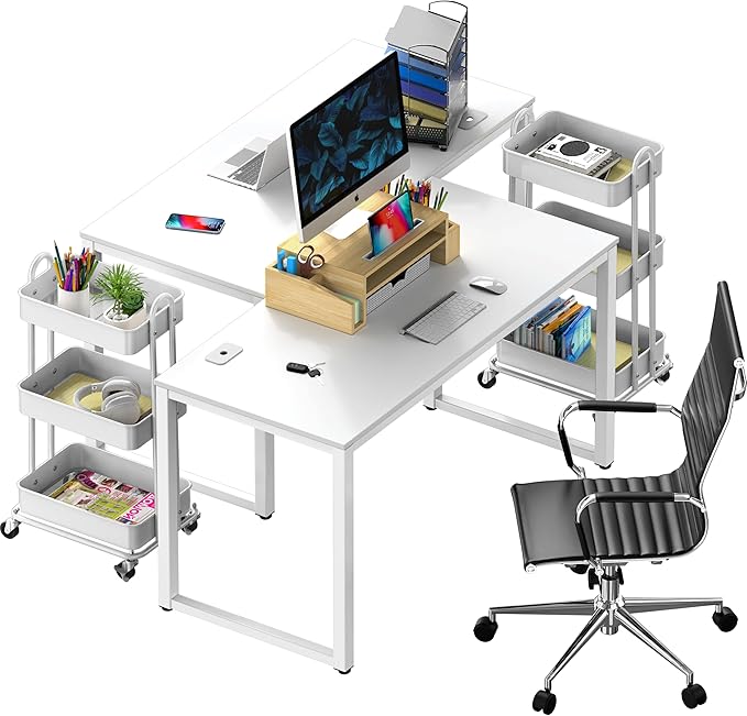 SHW 48-Inch Commercial-Grade Office Computer Desk, White