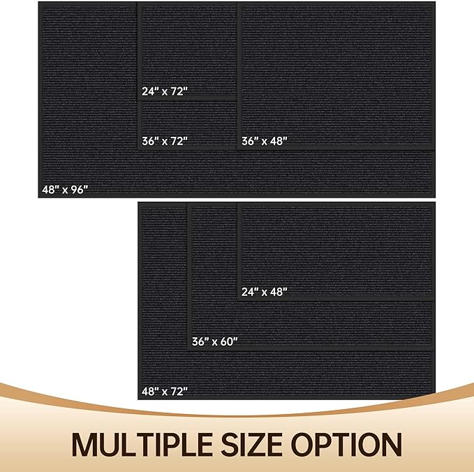 Amyracel Front Door Mat Indoor Outdoor Entrance, 48" x 72" All-Season Waterproof Heavy Duty Doormat for Outside Entry, Stain and Fade Resistant, Low Profile, Easy Clean Patio Entryway Mat