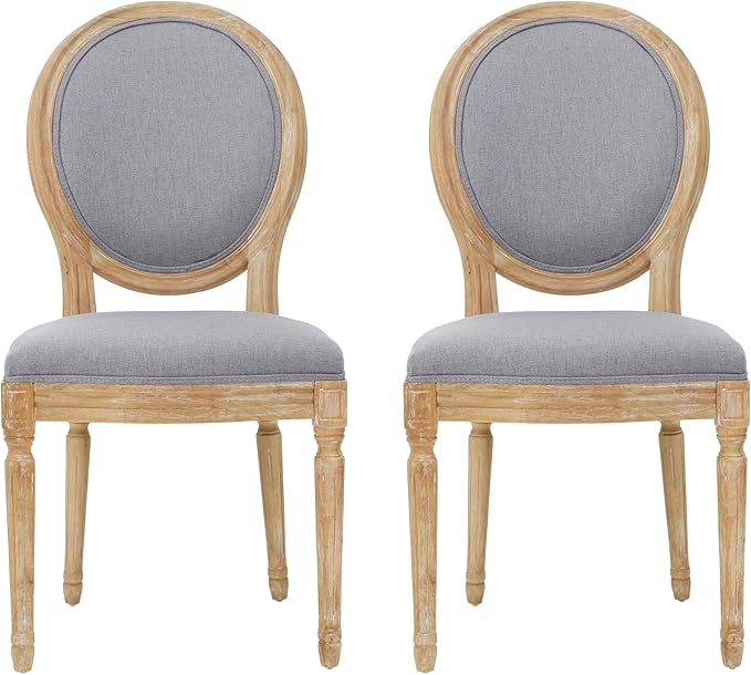 Christopher Knight Home Phinnaeus Fabric Dining Chairs, 2-Pcs Set, Light Grey